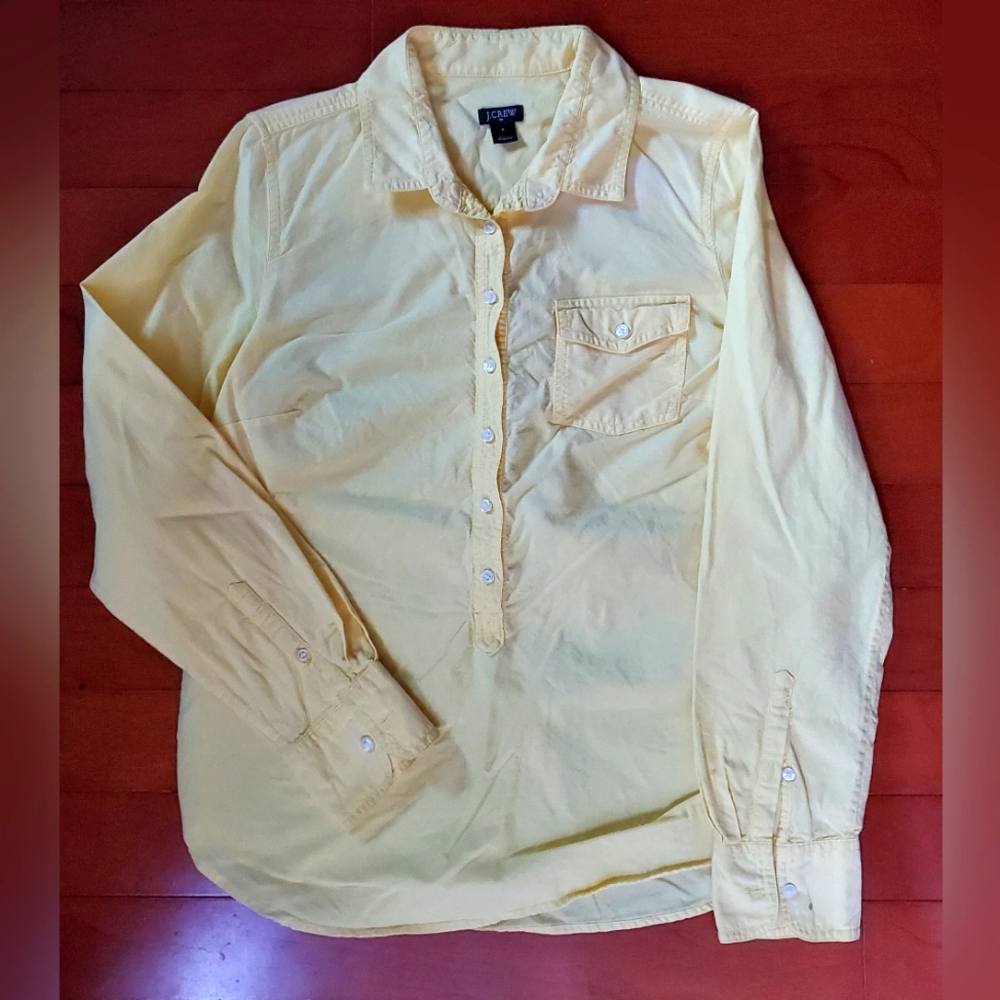 J. Crew Yellow Button-Up Shirt Size Small